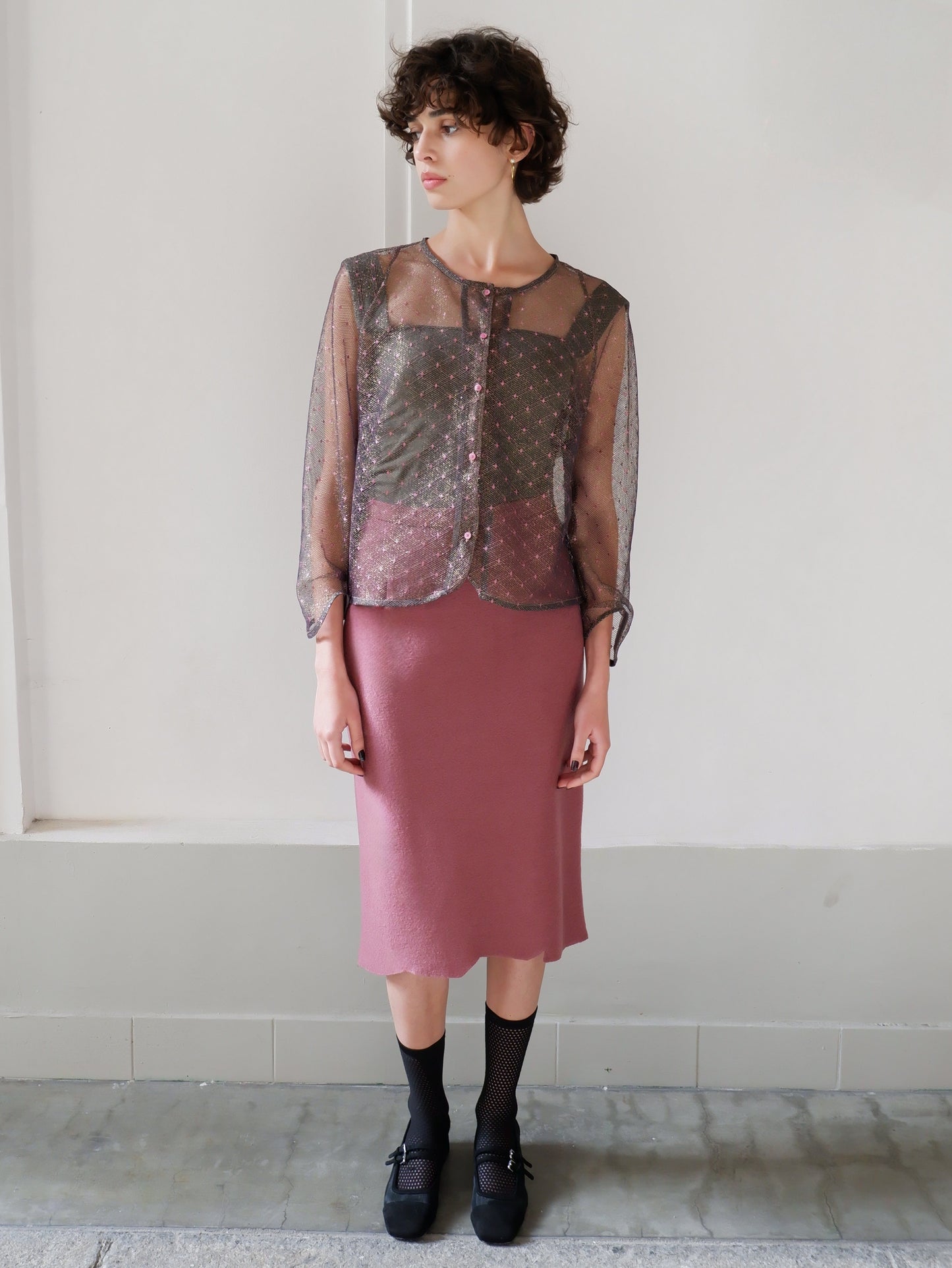 AGATHE GOLDEN PINK LACE JACKET
