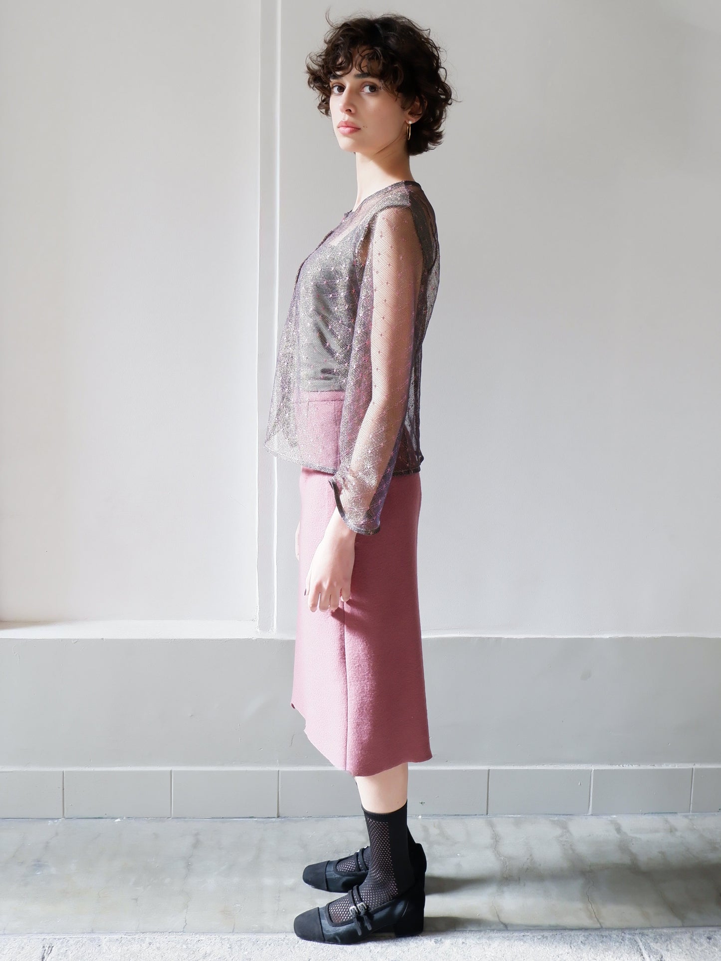 AGATHE GOLDEN PINK LACE JACKET