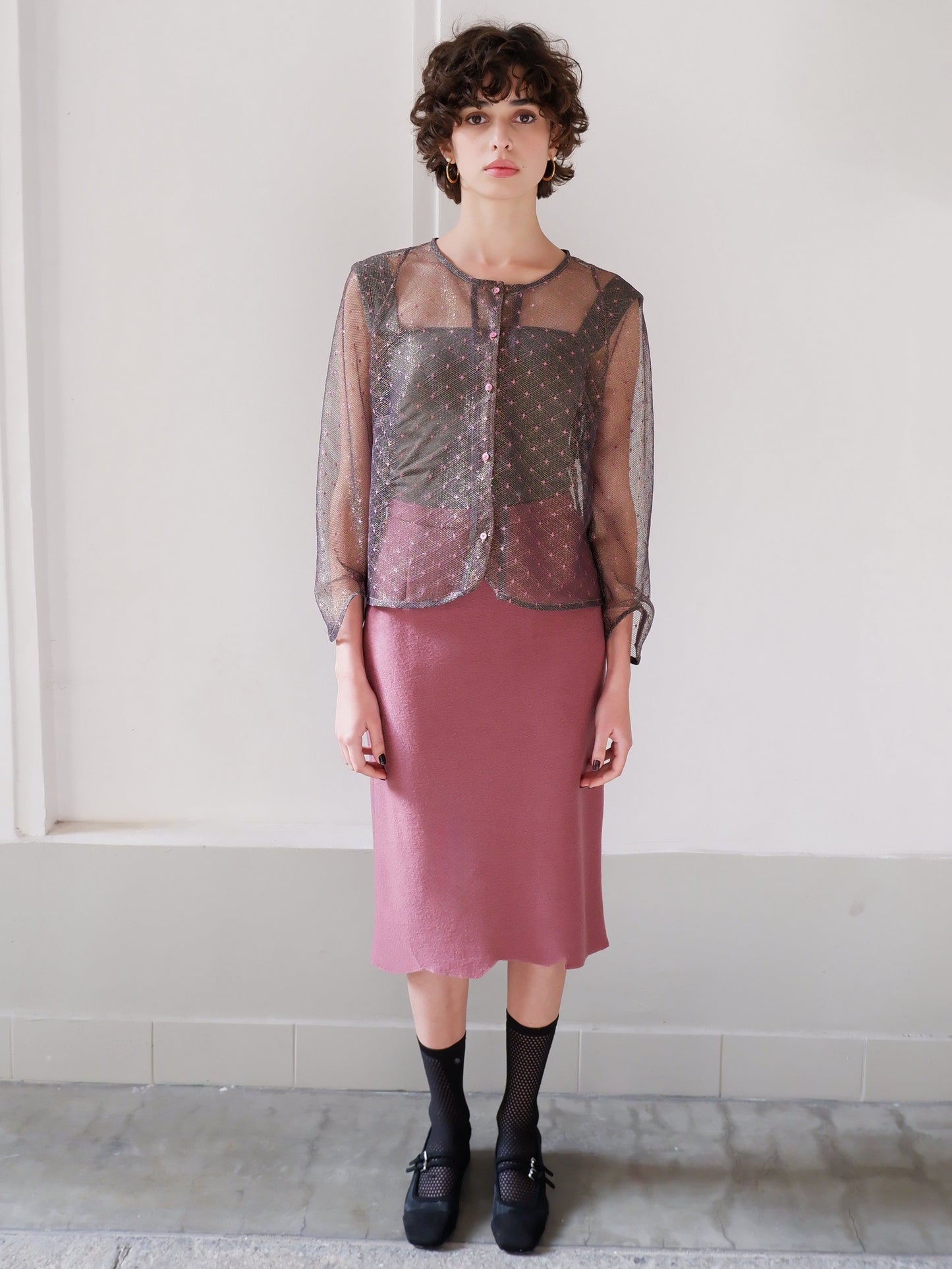 AGATHE GOLDEN PINK LACE JACKET