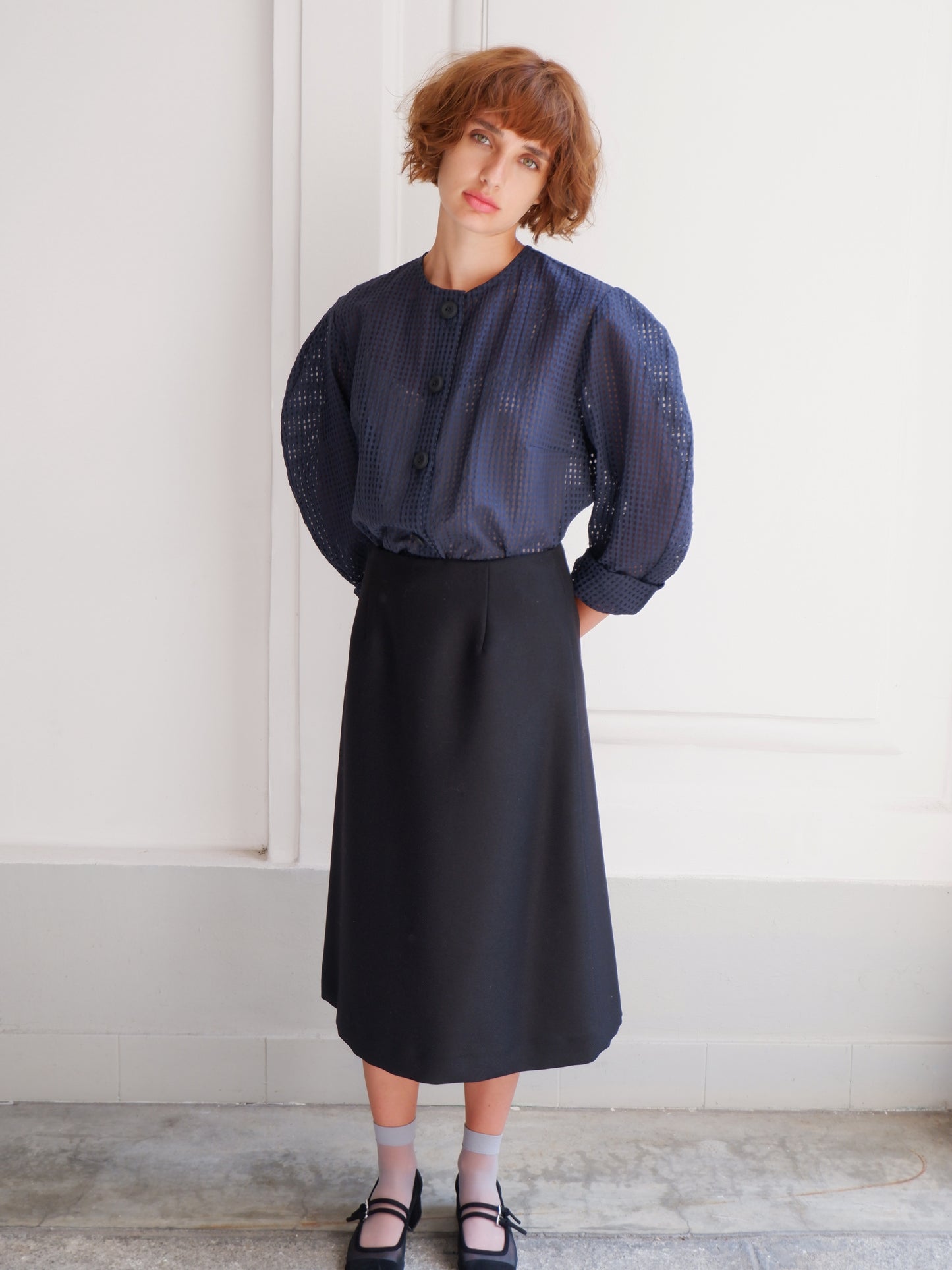 DIANE NAVY CHECKERED JACKET