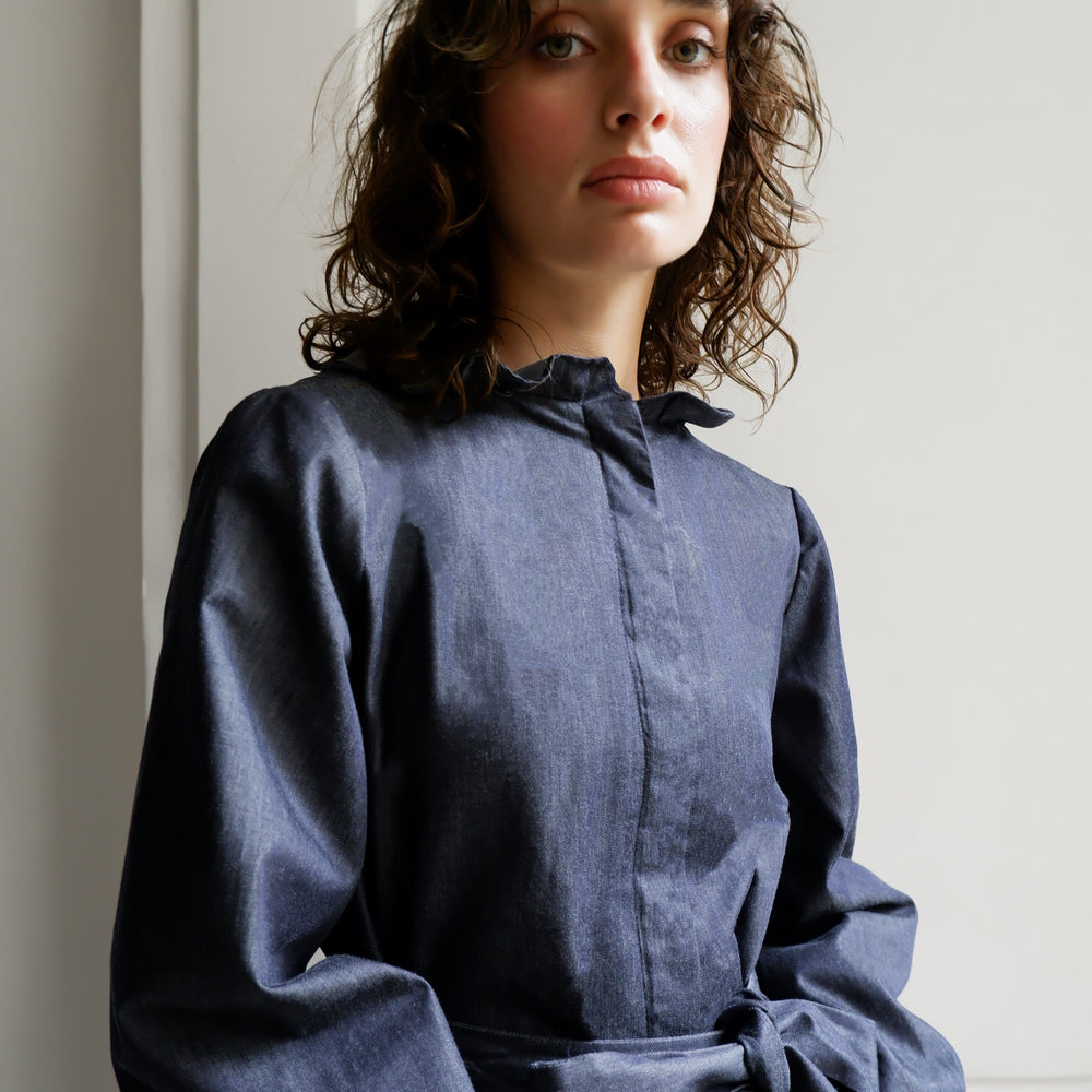 
                      
                        ODETTE LIGHT DENIM DRESS
                      
                    
