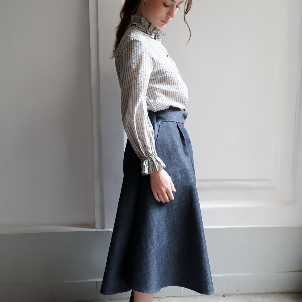 
                      
                        ISABELLA NAVY AND CAMEL STRIPED BLOUSE
                      
                    