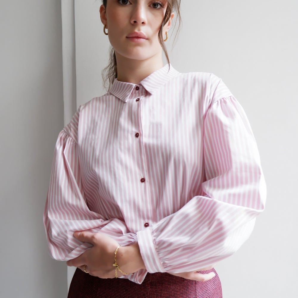 EDITH PINK STRIPES BLOUSE