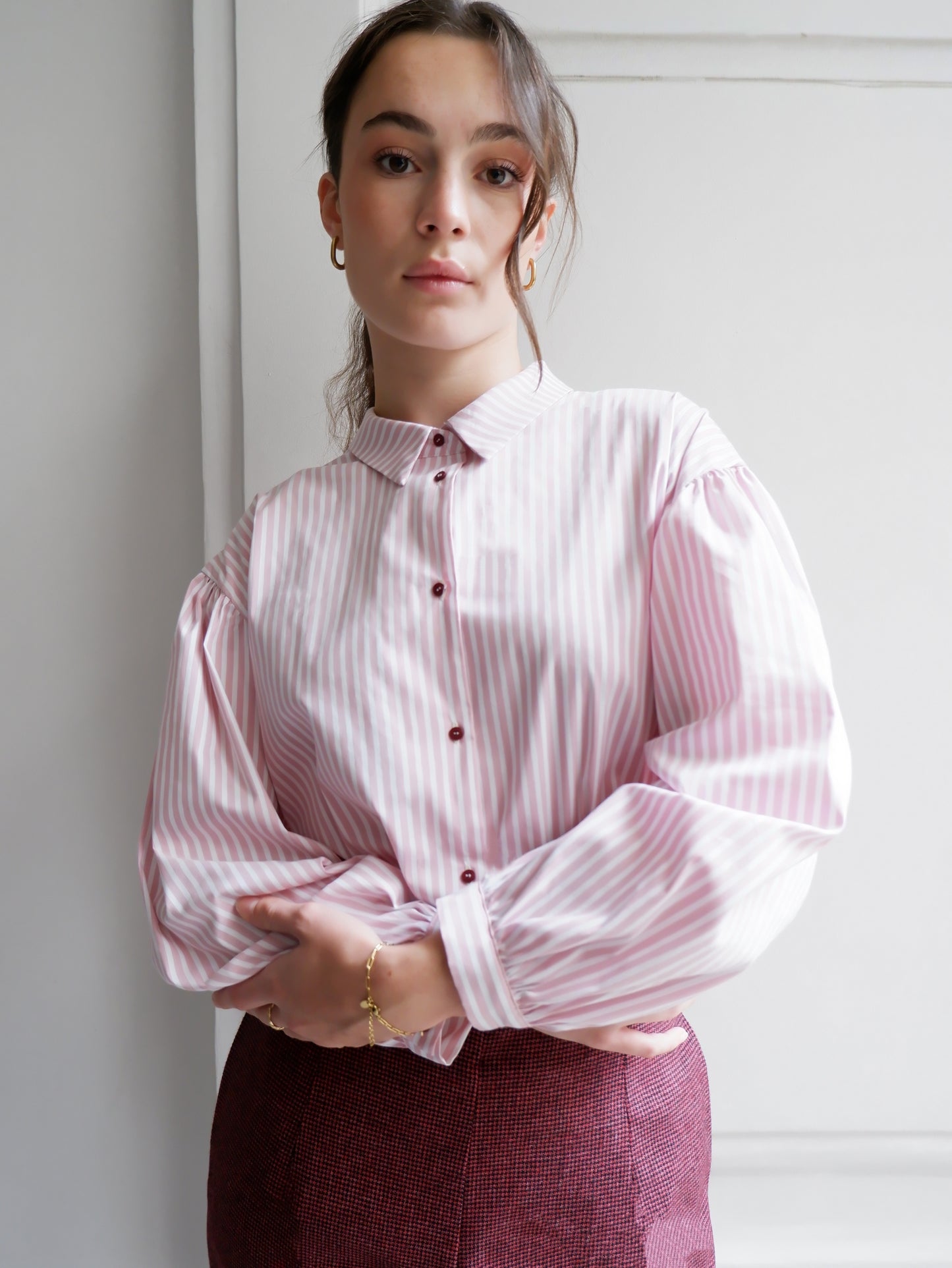 EDITH PINK STRIPES BLOUSE