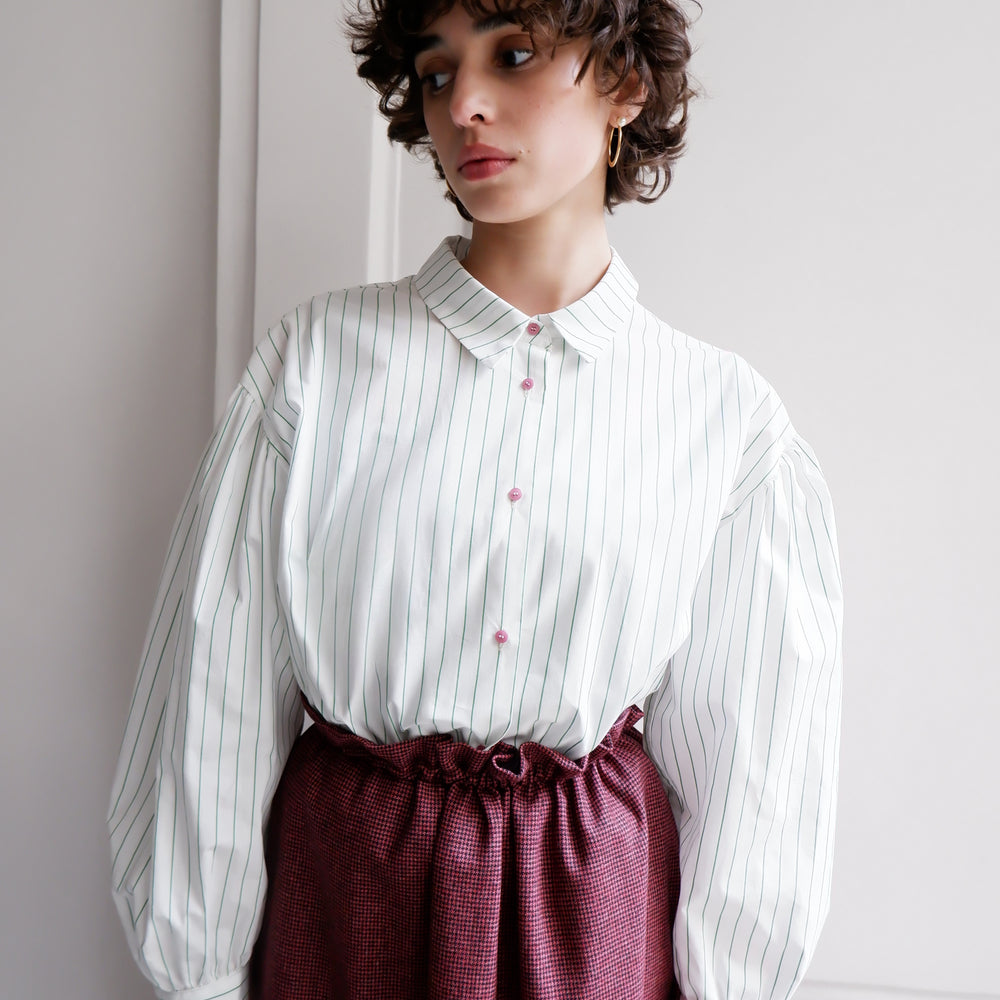 
                      
                        BLOUSE À RAYURES VERTES EDITH
                      
                    