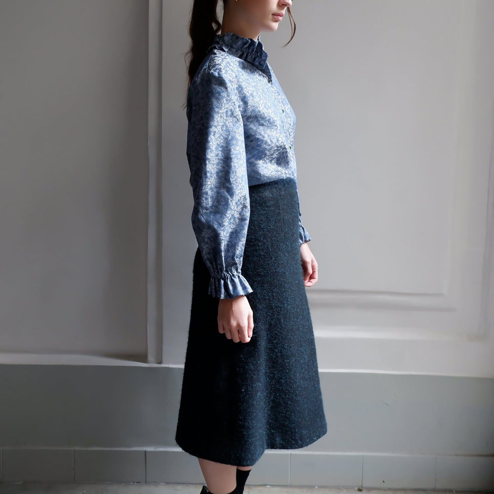 
                      
                        ISABELLA BLUE JACQUARD BLOUSE
                      
                    
