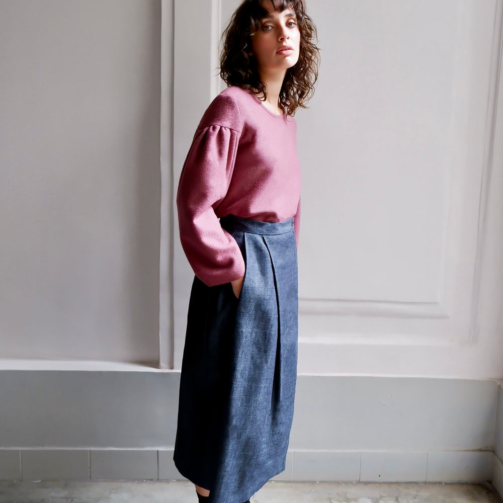 ALAIA DARK DENIM SKIRT