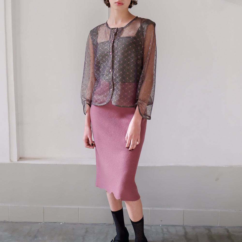AGATHE GOLDEN PINK LACE JACKET