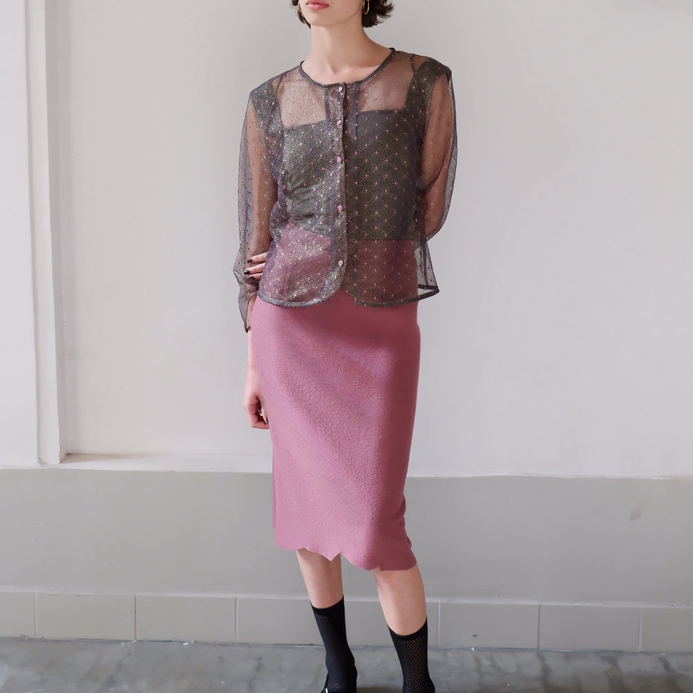 
                      
                        AGATHE GOLDEN PINK LACE JACKET
                      
                    