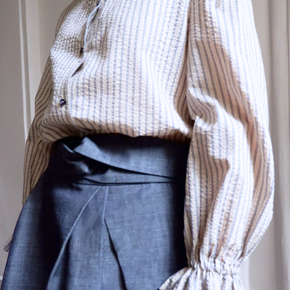 
                      
                        ISABELLA NAVY AND CAMEL STRIPED BLOUSE
                      
                    