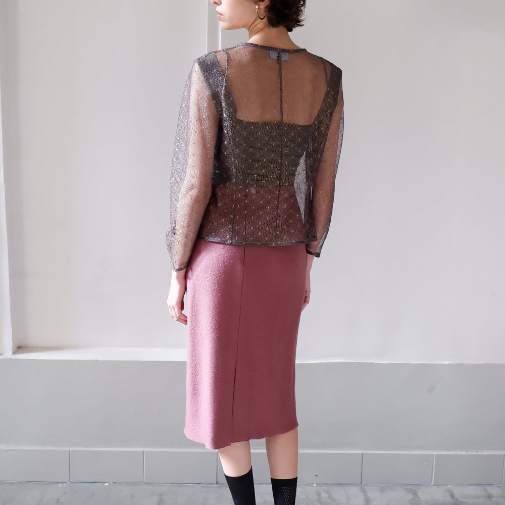 
                      
                        AGATHE GOLDEN PINK LACE JACKET
                      
                    