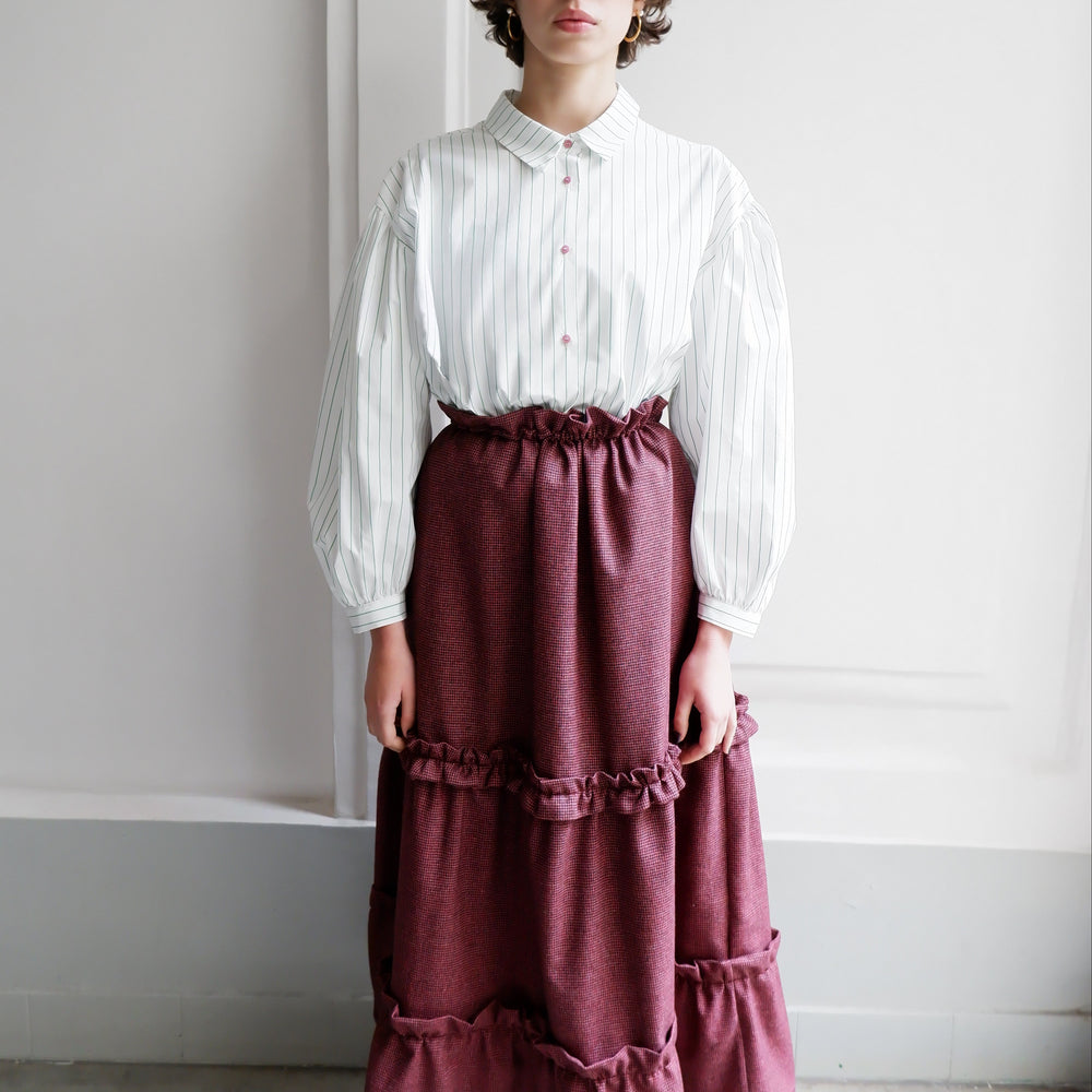 
                      
                        BLOUSE À RAYURES VERTES EDITH
                      
                    