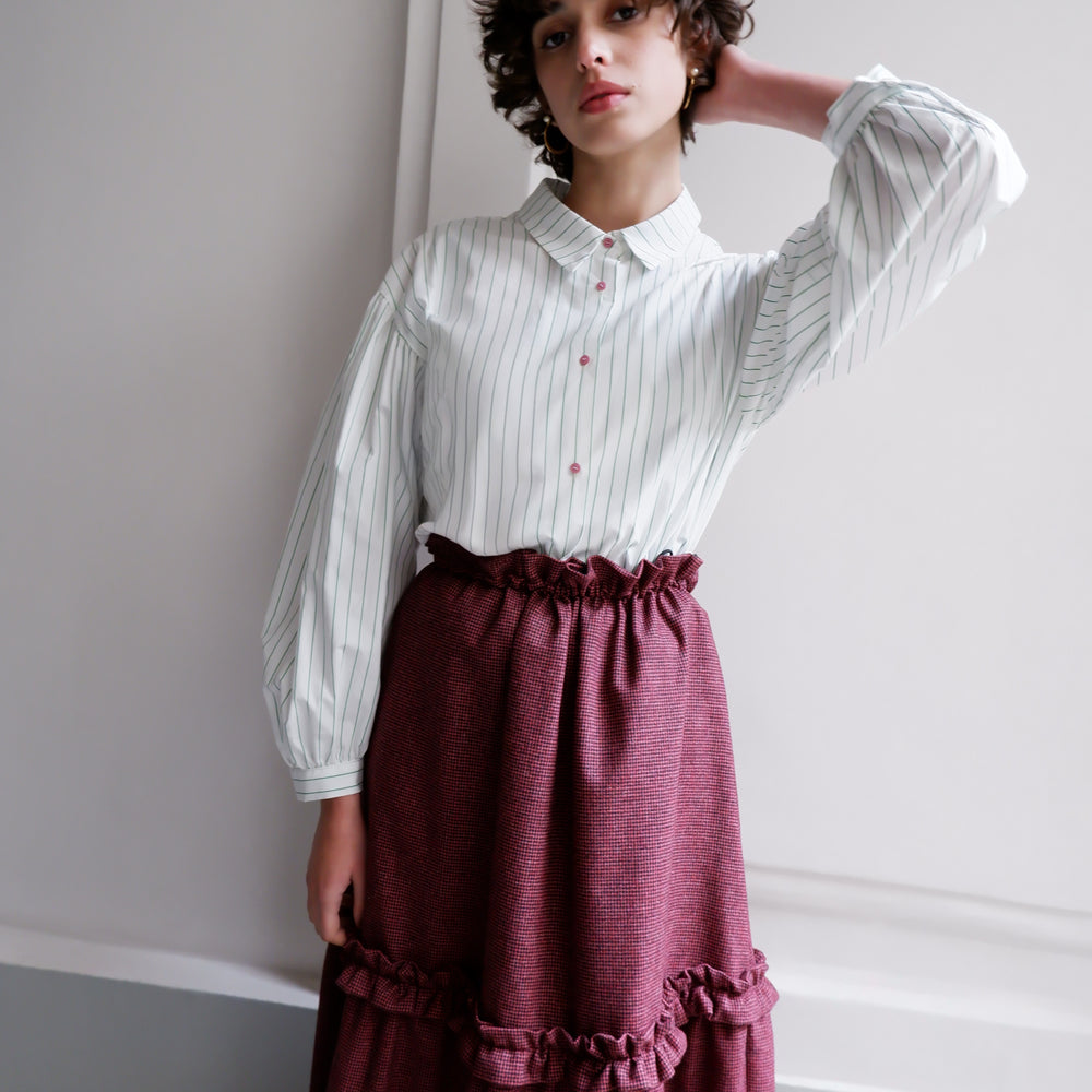 
                      
                        BLOUSE À RAYURES VERTES EDITH
                      
                    