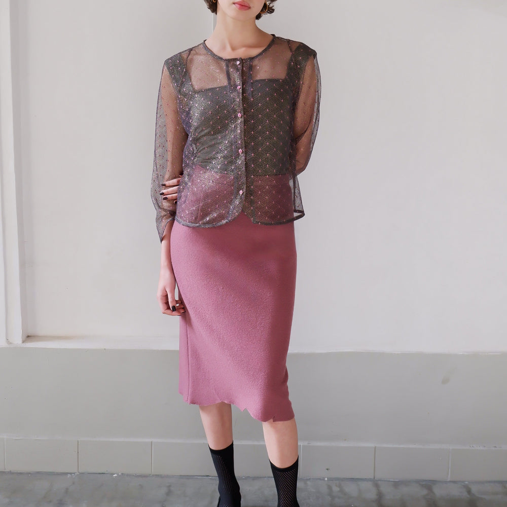 AGATHE GOLDEN PINK LACE JACKET