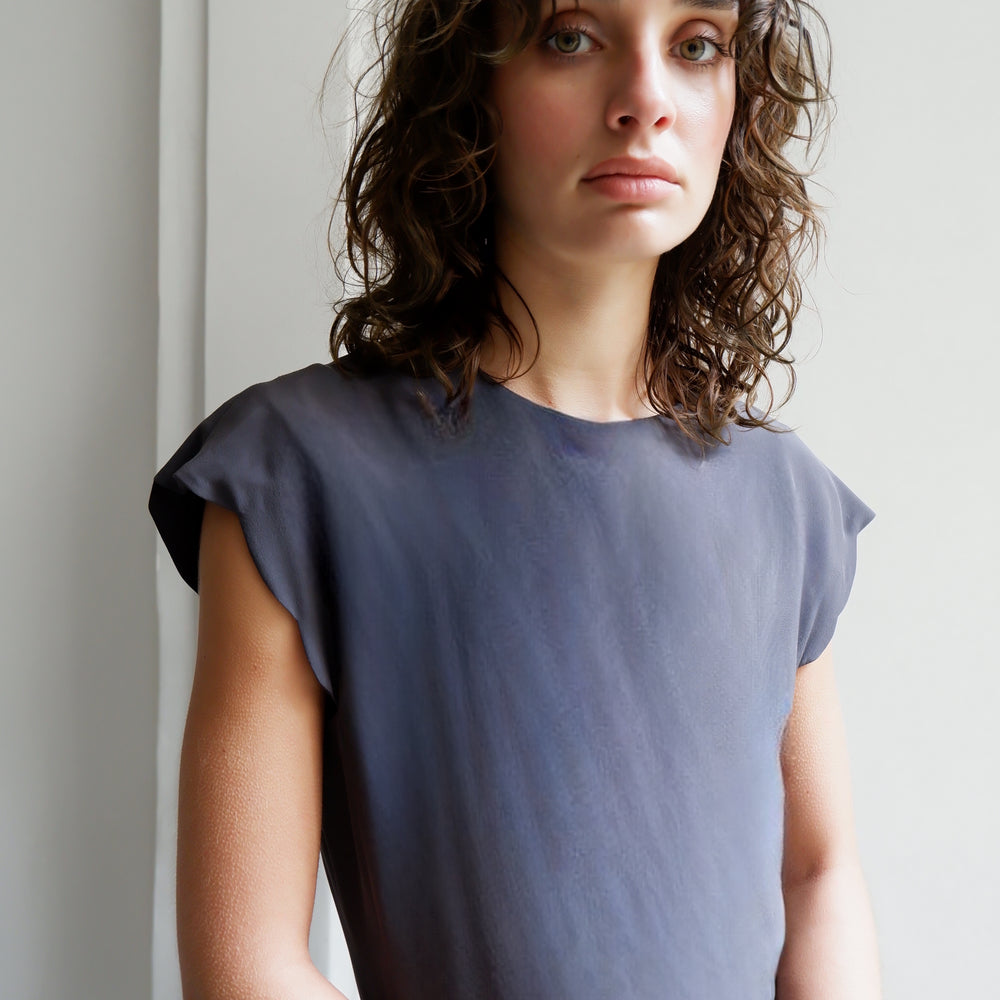 
                      
                        LUNA GREY SILK DRESS
                      
                    