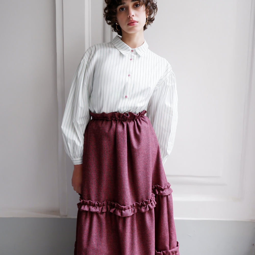 
                      
                        BLOUSE À RAYURES VERTES EDITH
                      
                    