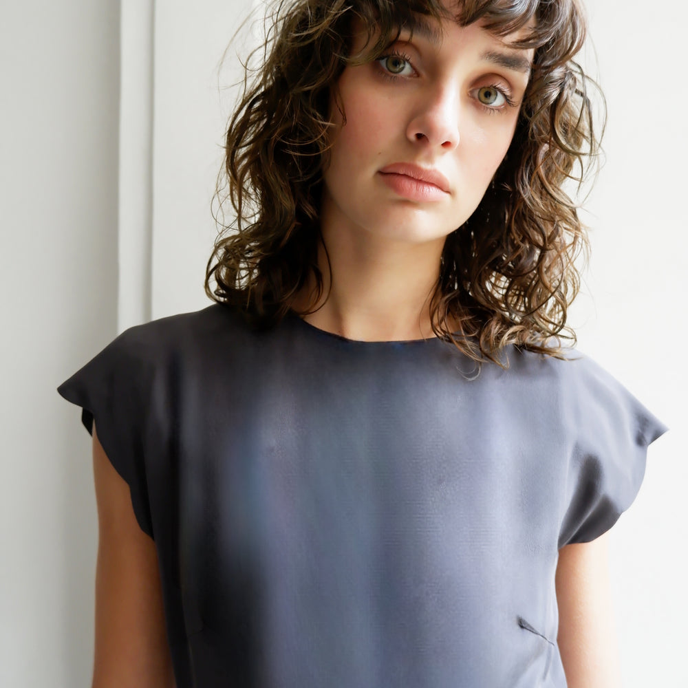 
                      
                        LUNA GREY SILK DRESS
                      
                    