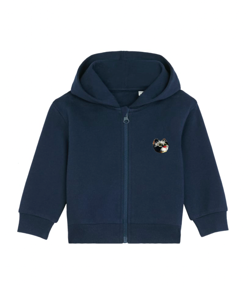 
                      
                        Cute 1 year old baby zipped hoodie with cat embroidery
                      
                    