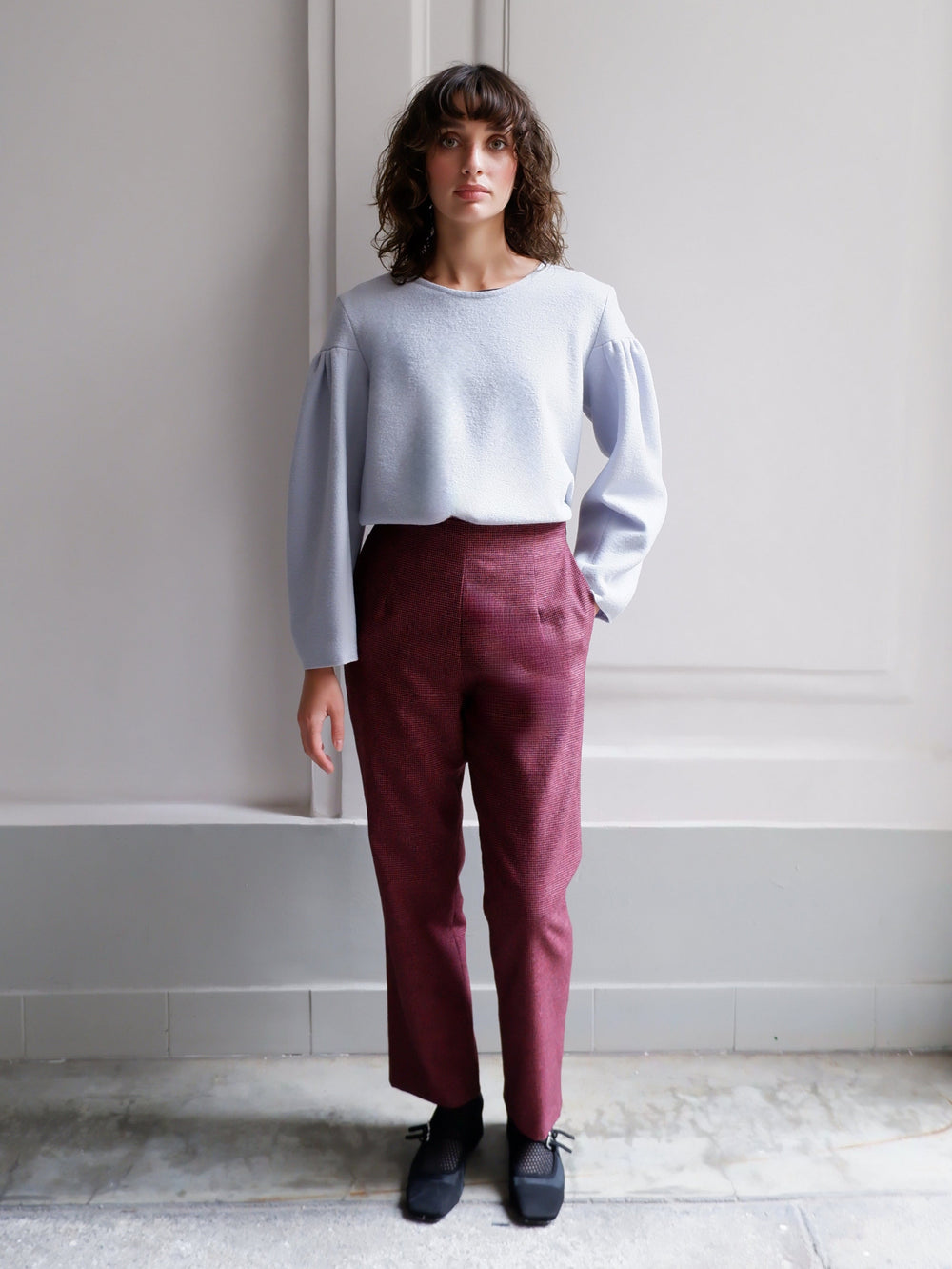 CHLOÉ RED CKECK PANTS