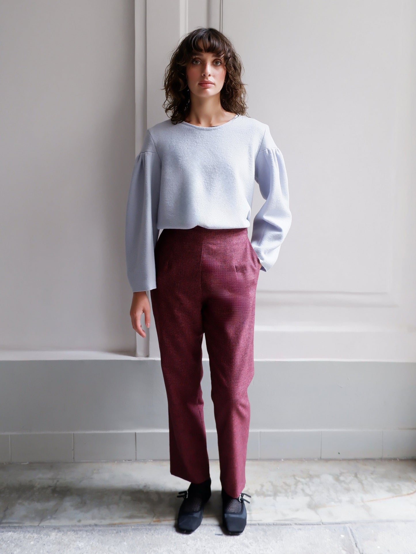 CHLOÉ RED CKECK PANTS