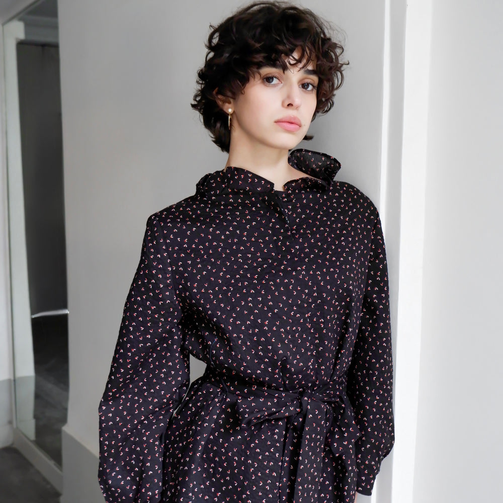 ODETTE RED HEART PRINT DRESS