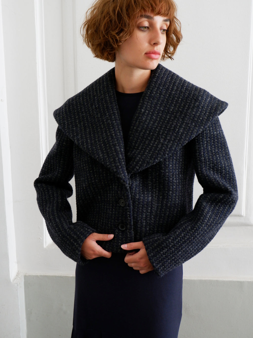 SOLENE NAVY WOOL JACKET