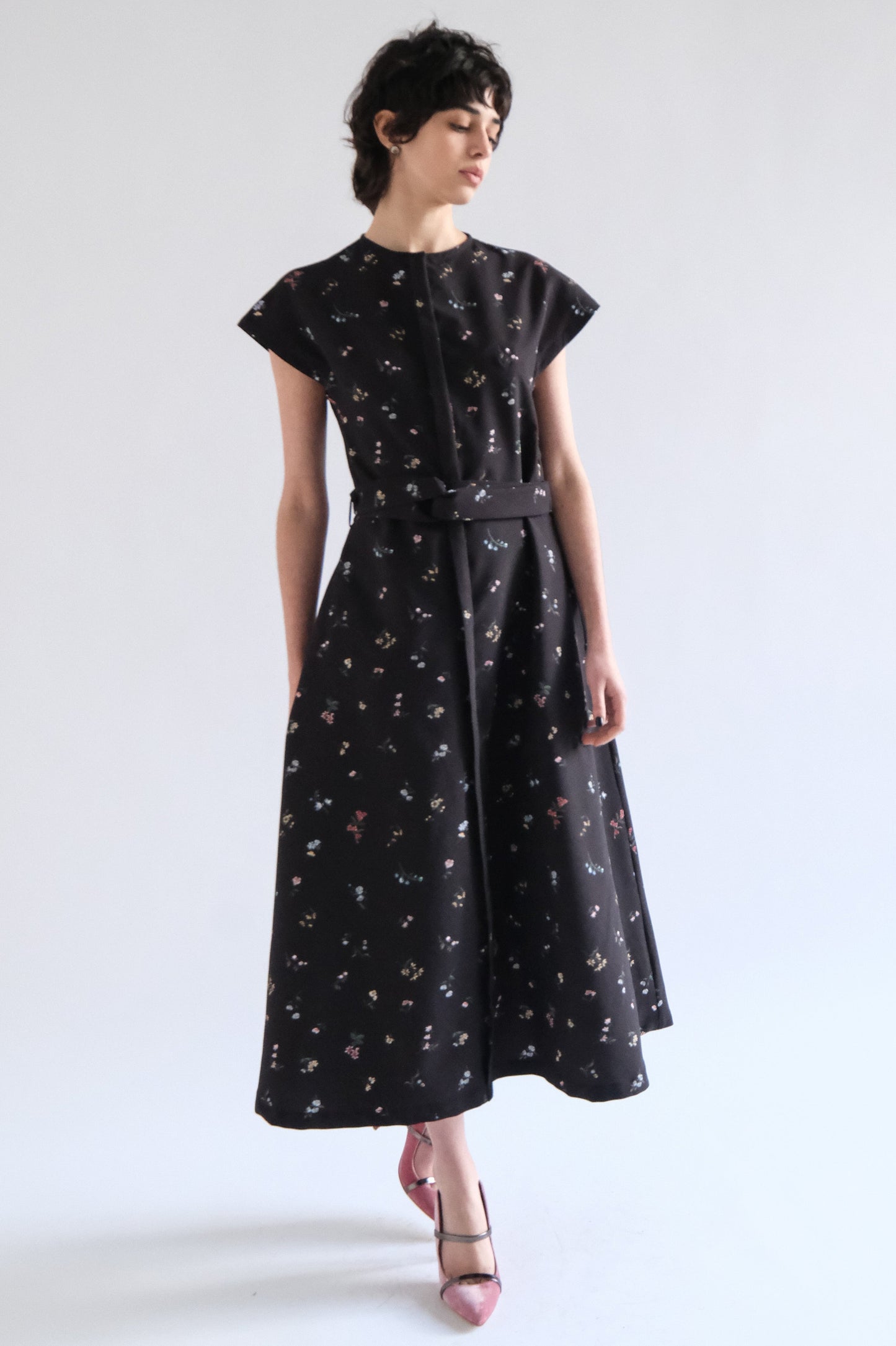 マヤ ブラック フラワー ドレス