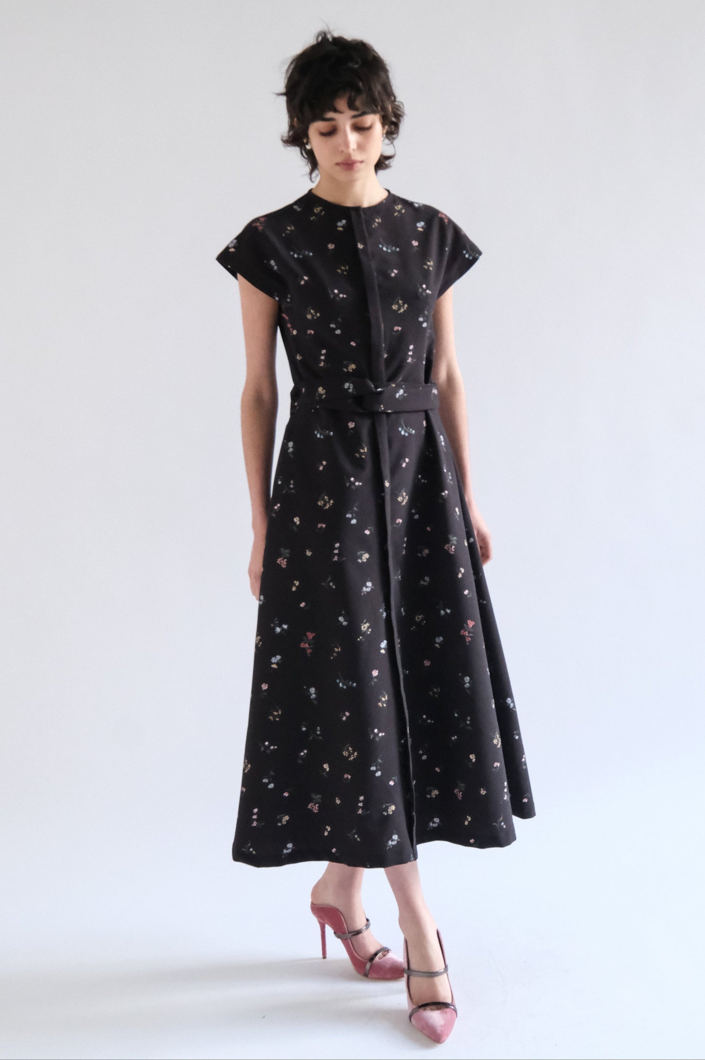 マヤ ブラック フラワー ドレス