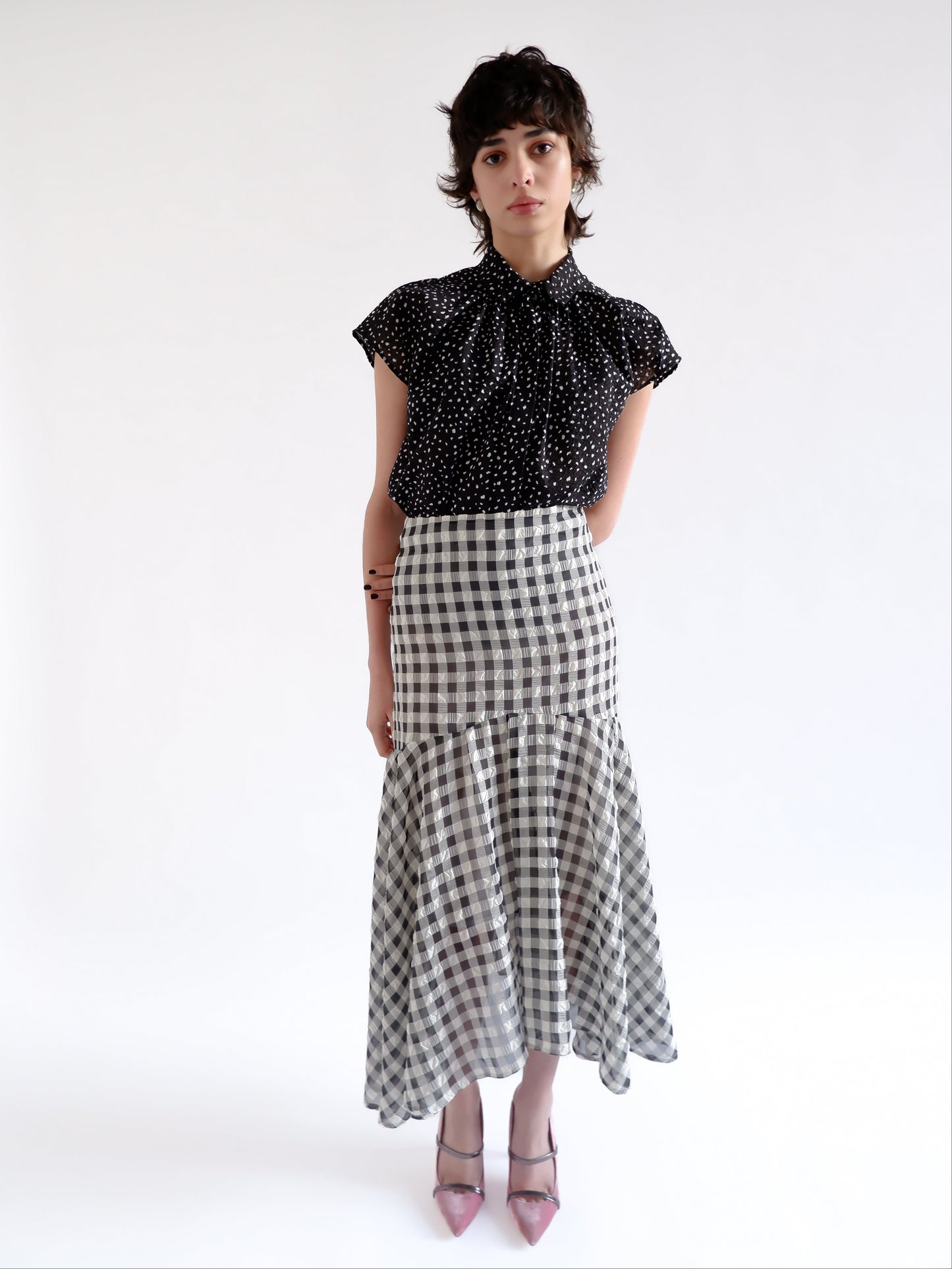 AUBE B&W CHECKERED SKIRT