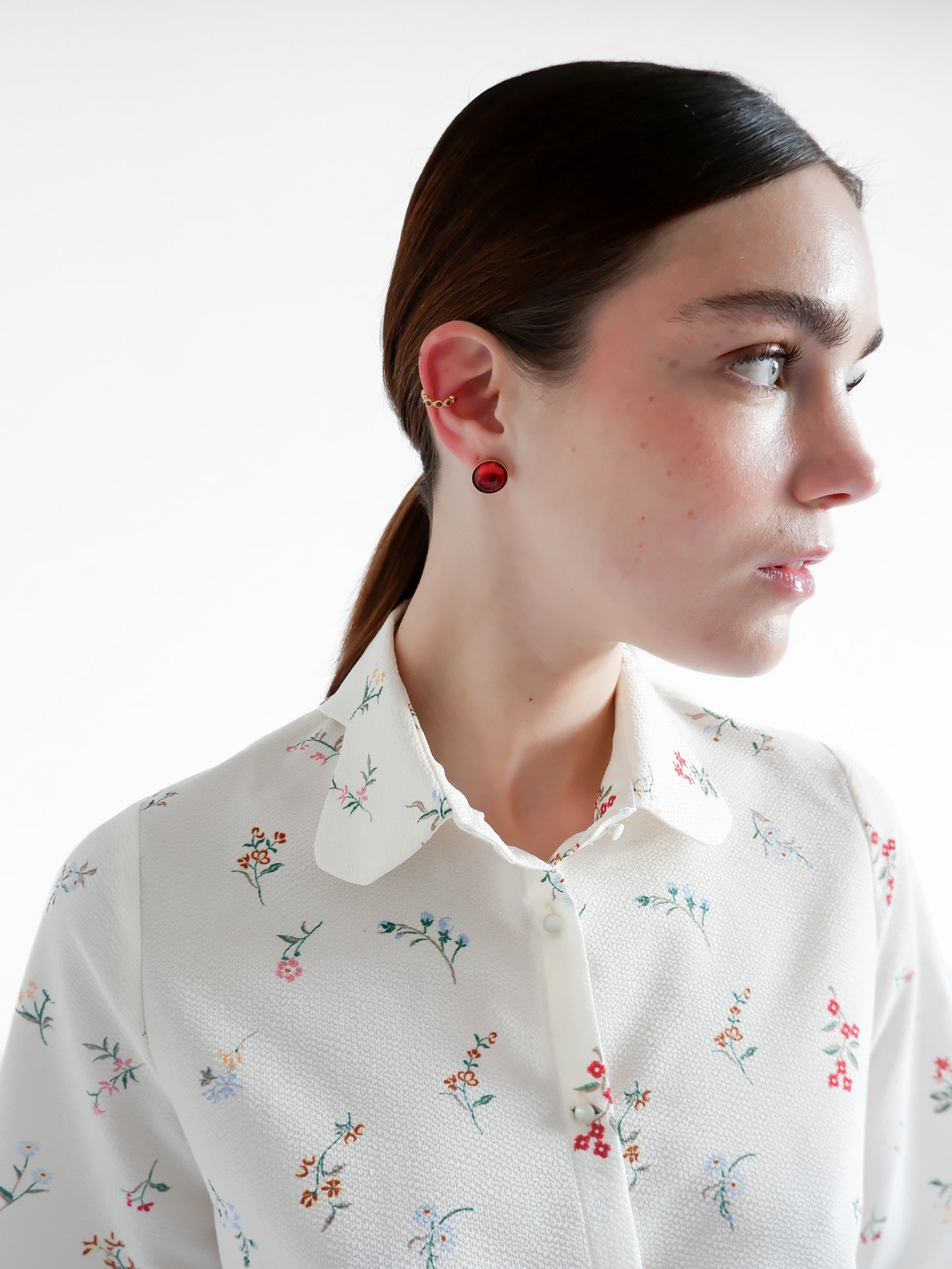 CHEMISE CLARISSE BLANCHE À FLEURS