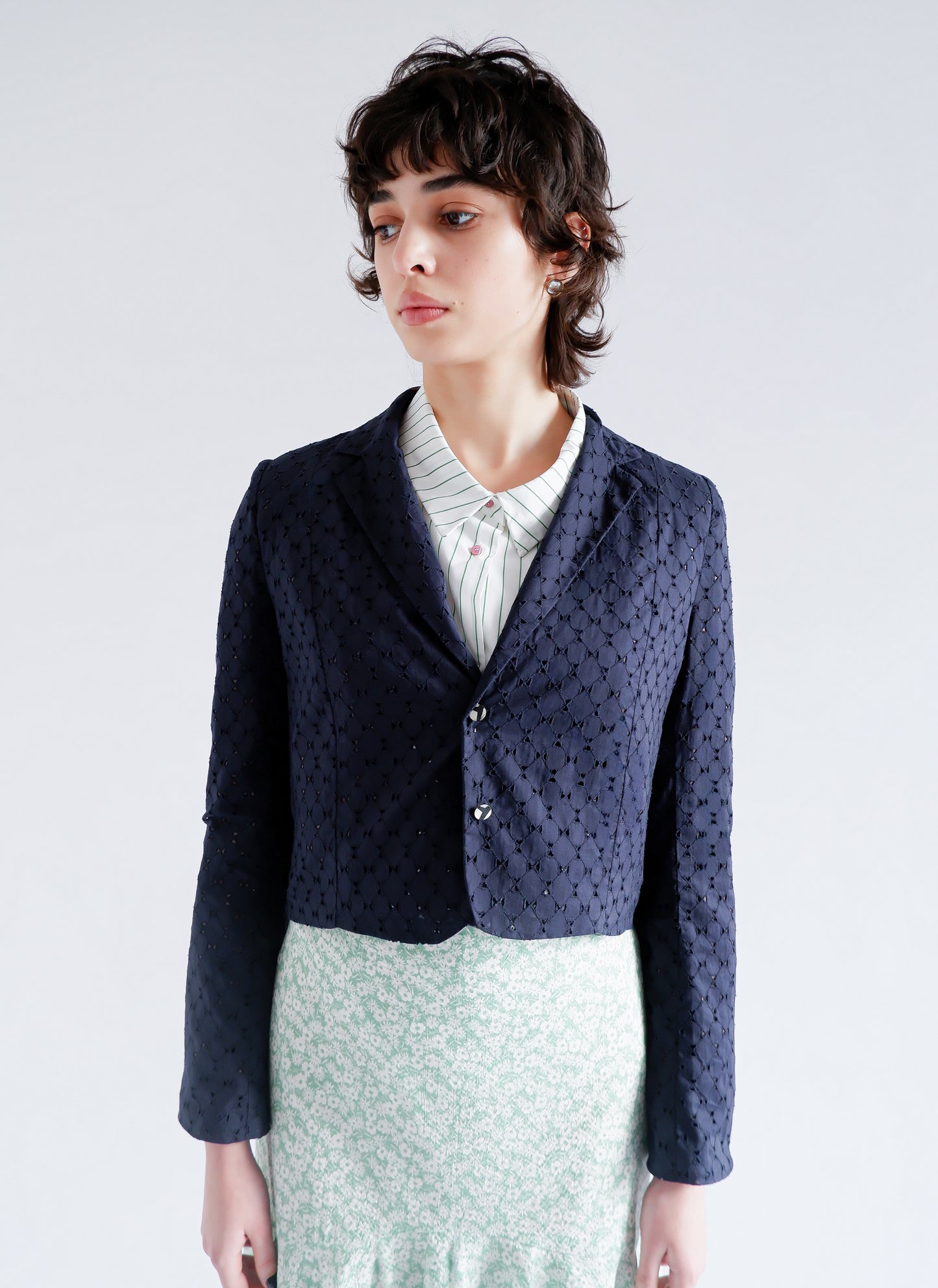 EMIA LACE NAVY JACKET