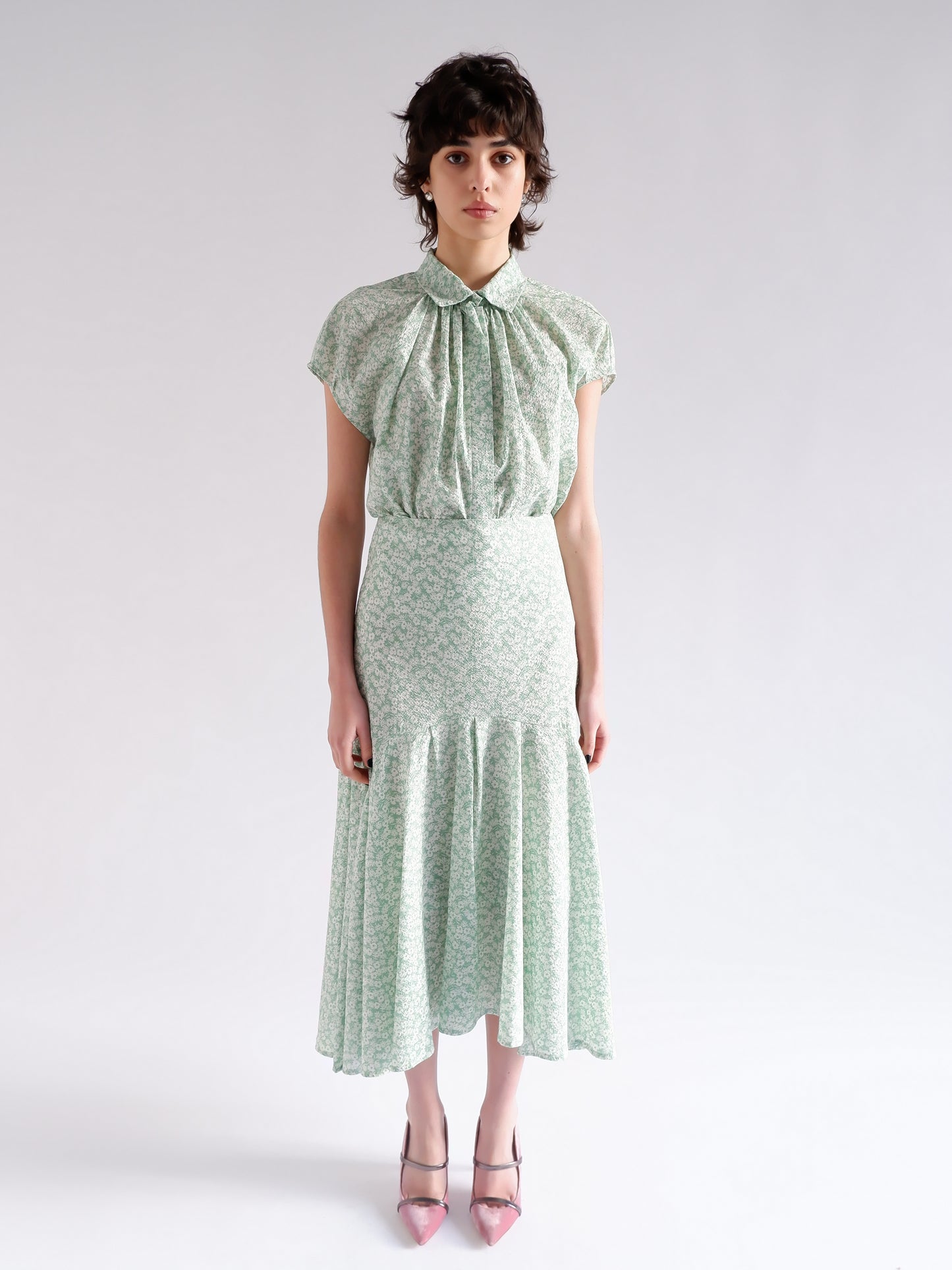 TOP IENA À IMPRIMÉ FLEURS VERTES