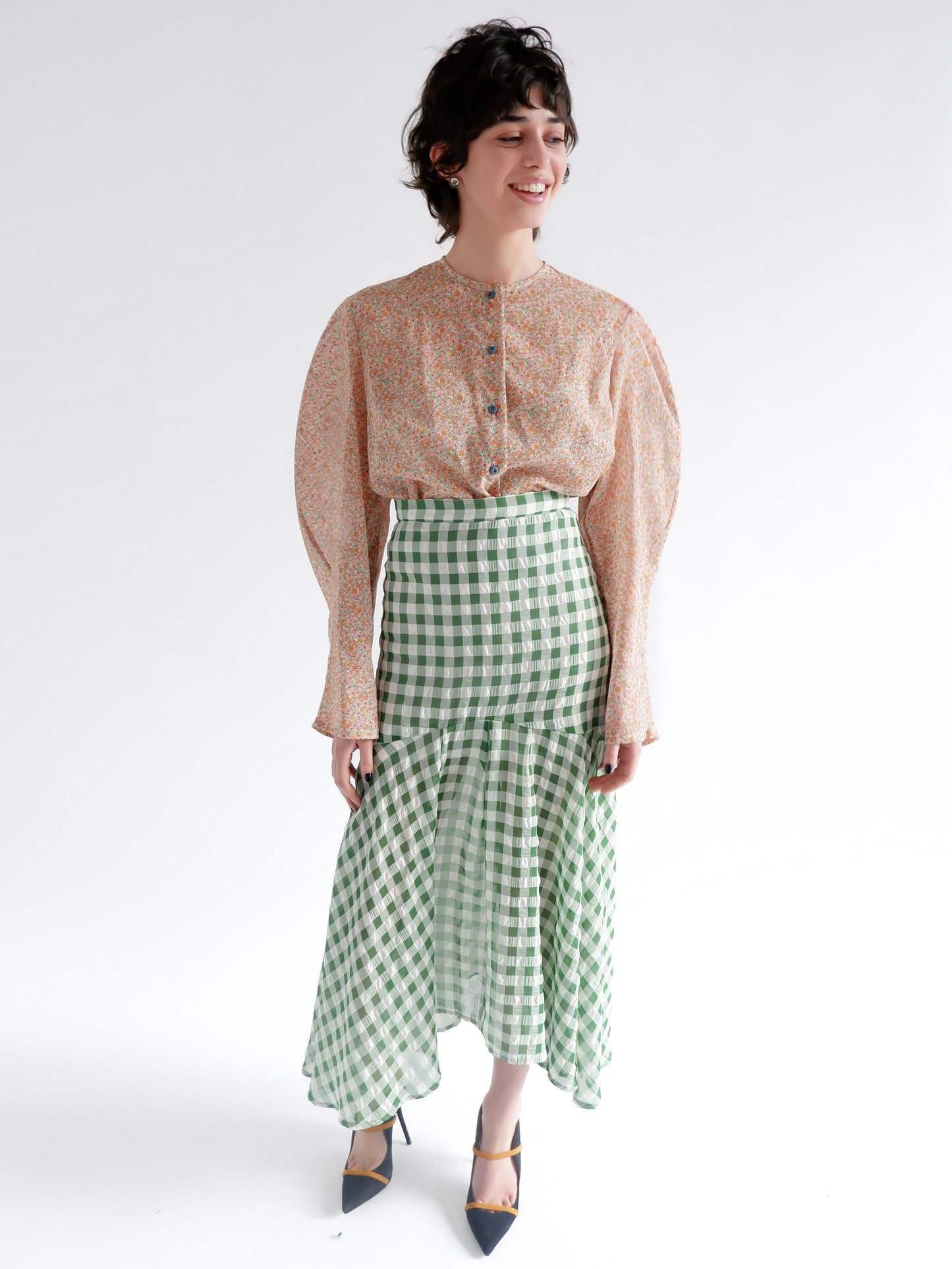 AUBE GREEN CHECKERED SKIRT