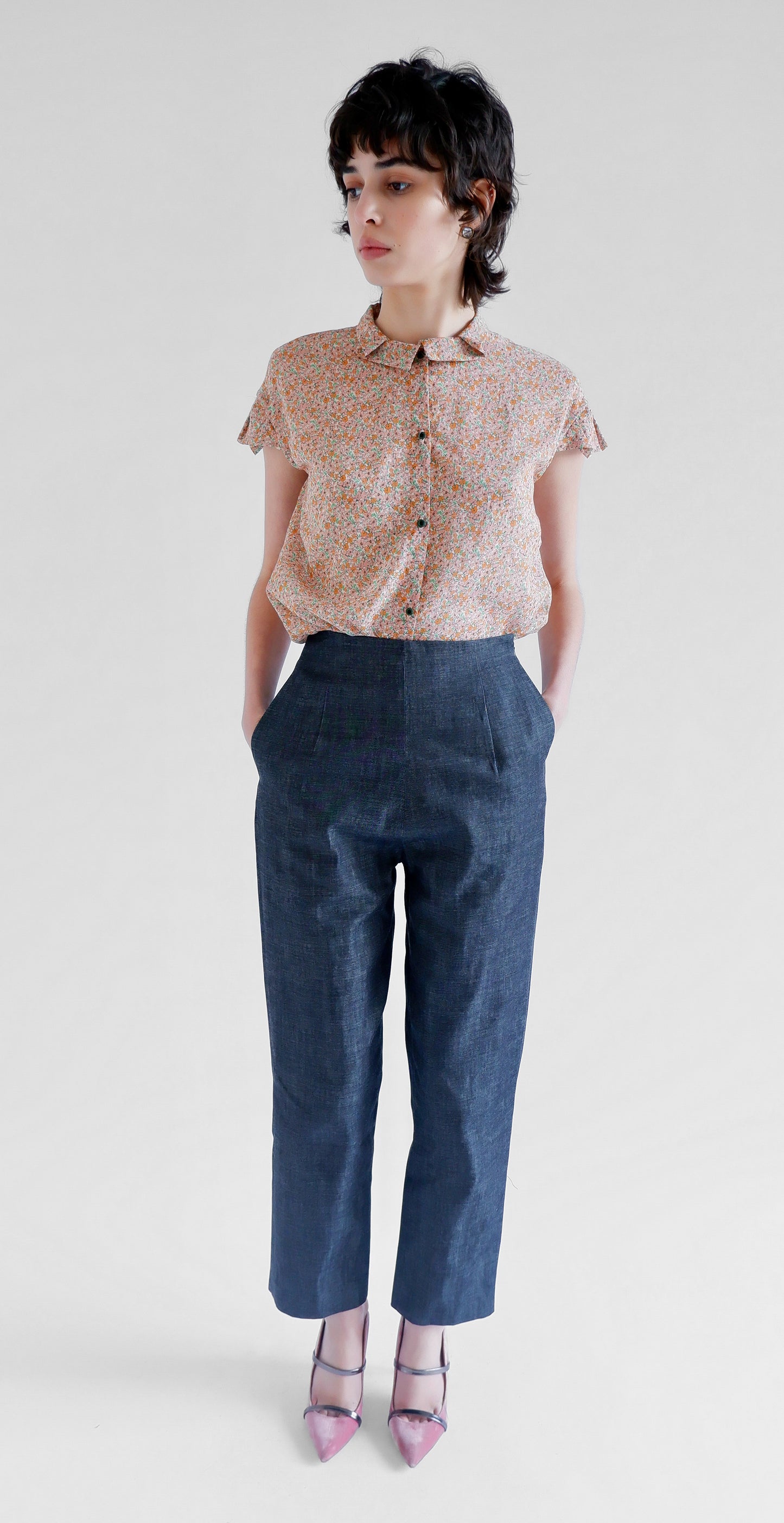 LILY FLOWER PRINT TOP