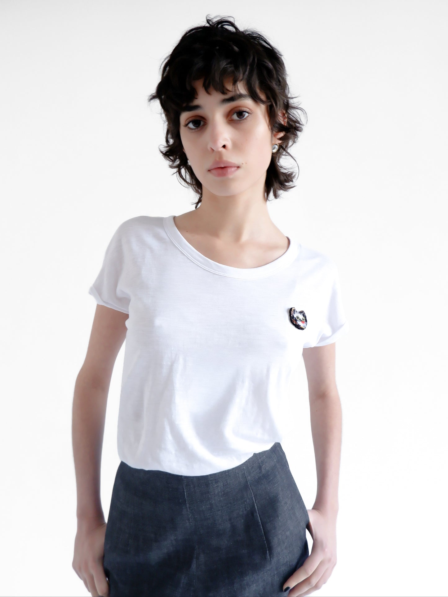 CAT WHITE T-SHIRT
