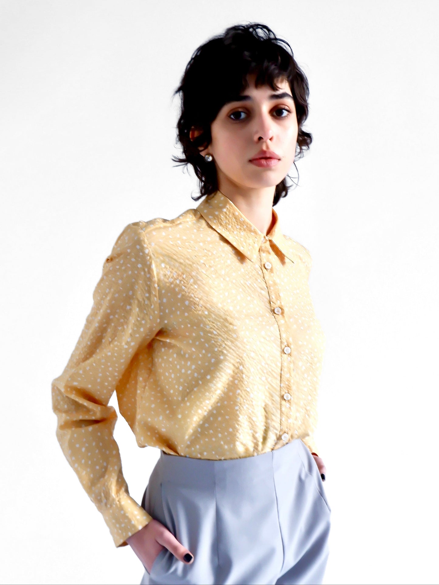 LÉA YELLOW PRINT SHIRT