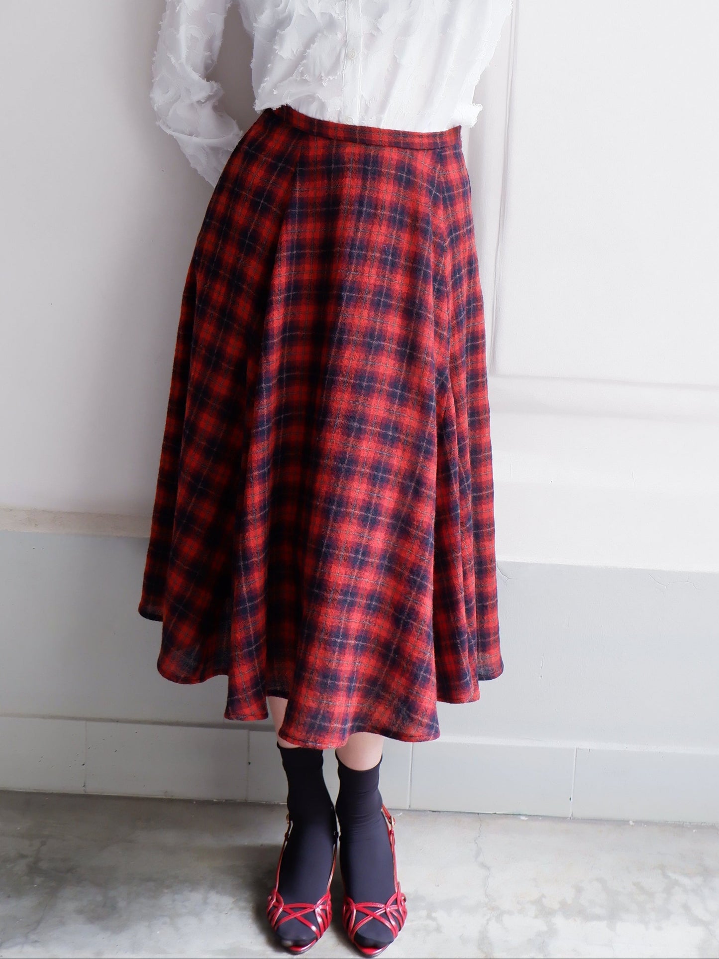 LAYLA WOOL CHECK SKIRT