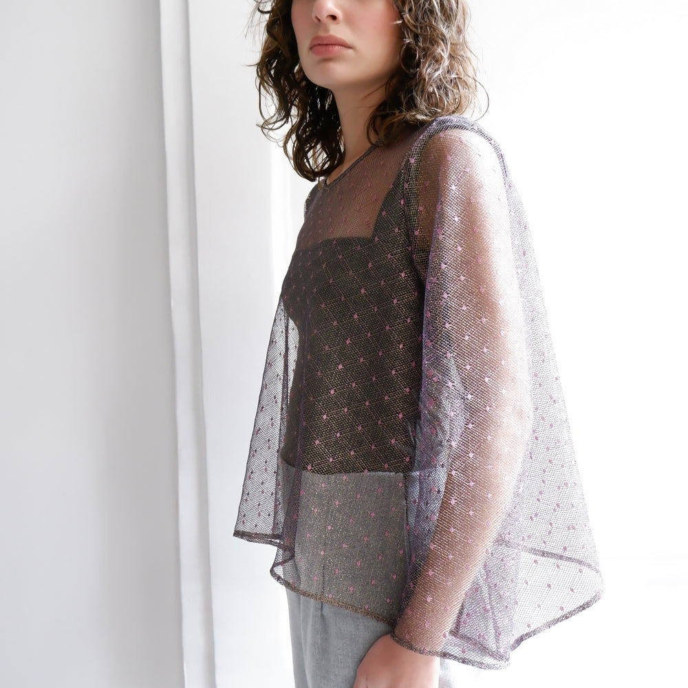 ANNE GOLDEN PINK LACE BLOUSE