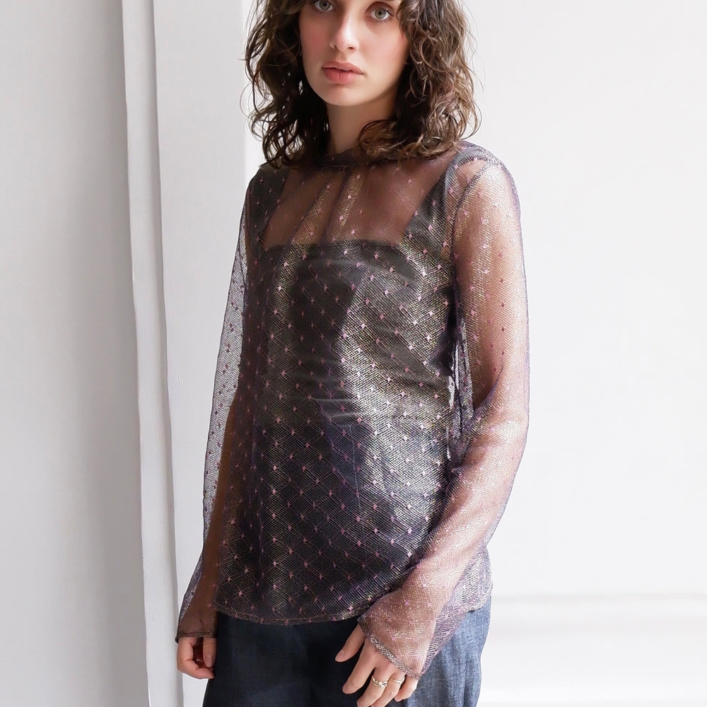 MARIANNE GOLDEN PINK LACE BLOUSE