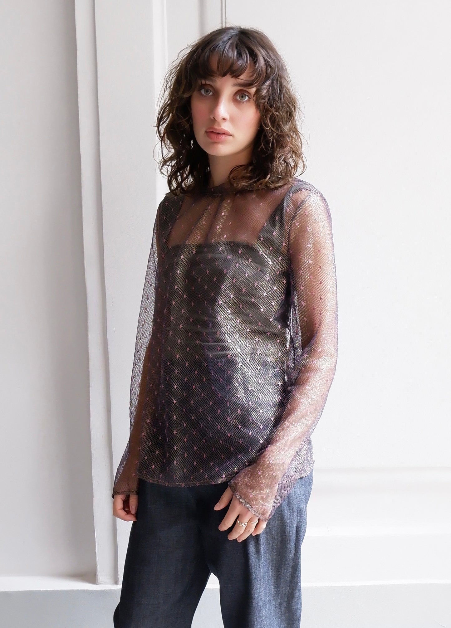 MARIANNE GOLDEN PINK LACE BLOUSE
