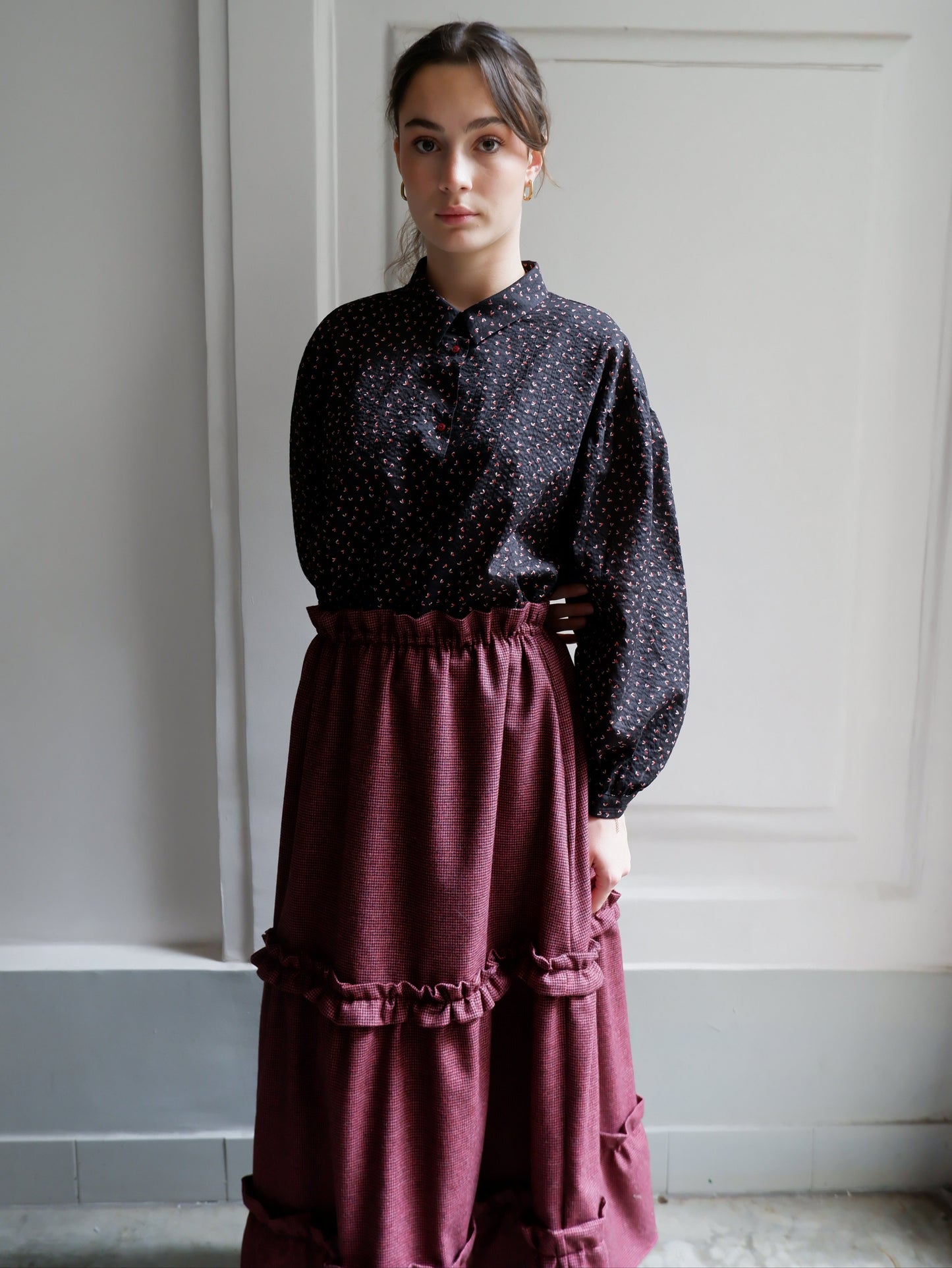 EDITH RED HEART BLOUSE