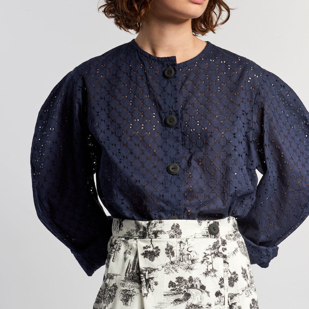 
                      
                        DIANE NAVY EMBROIDERED JACKET
                      
                    