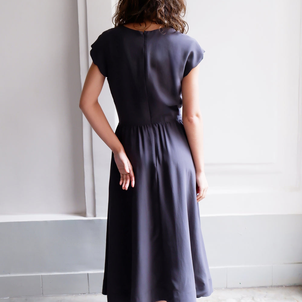 
                      
                        LUNA GREY SILK DRESS
                      
                    
