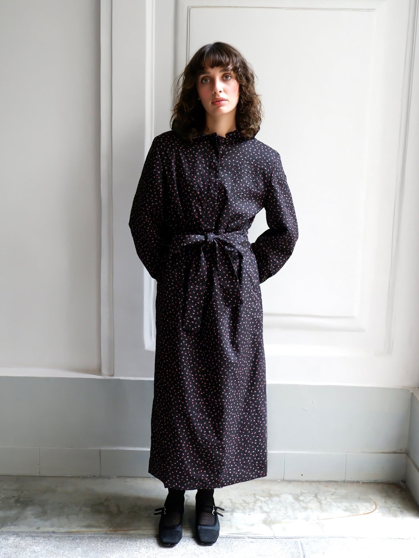 ODETTE RED HEART PRINT DRESS