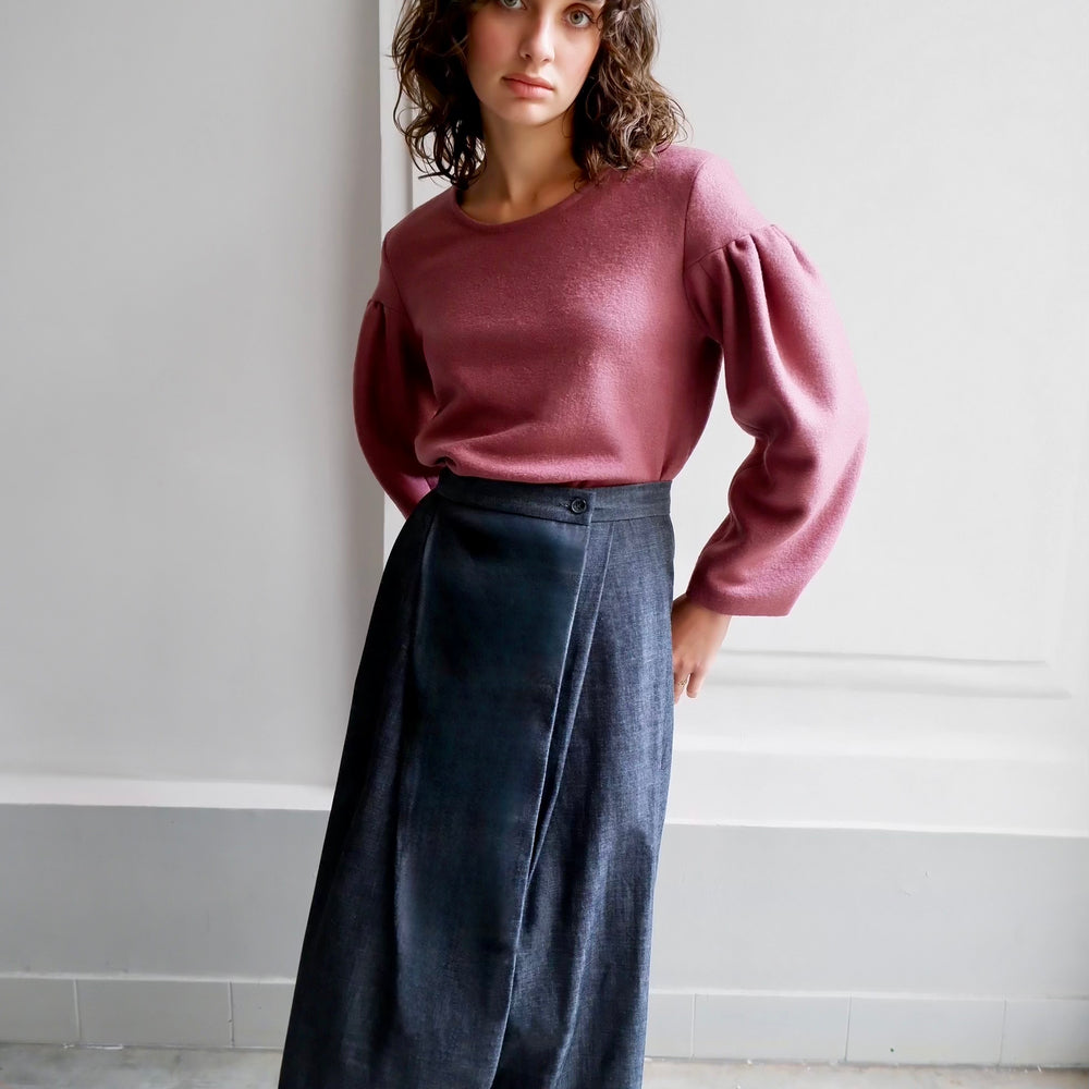 ALAIA DARK DENIM SKIRT