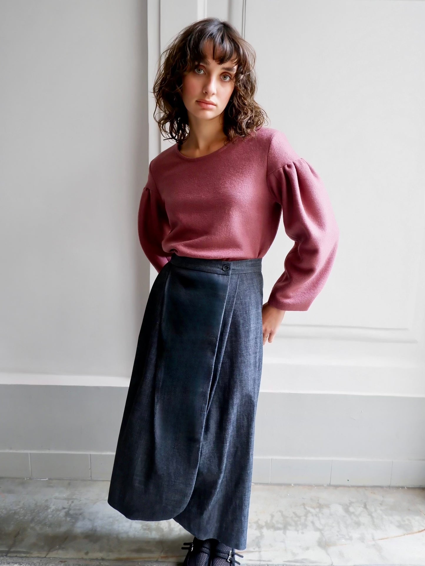 ALAIA DARK DENIM SKIRT
