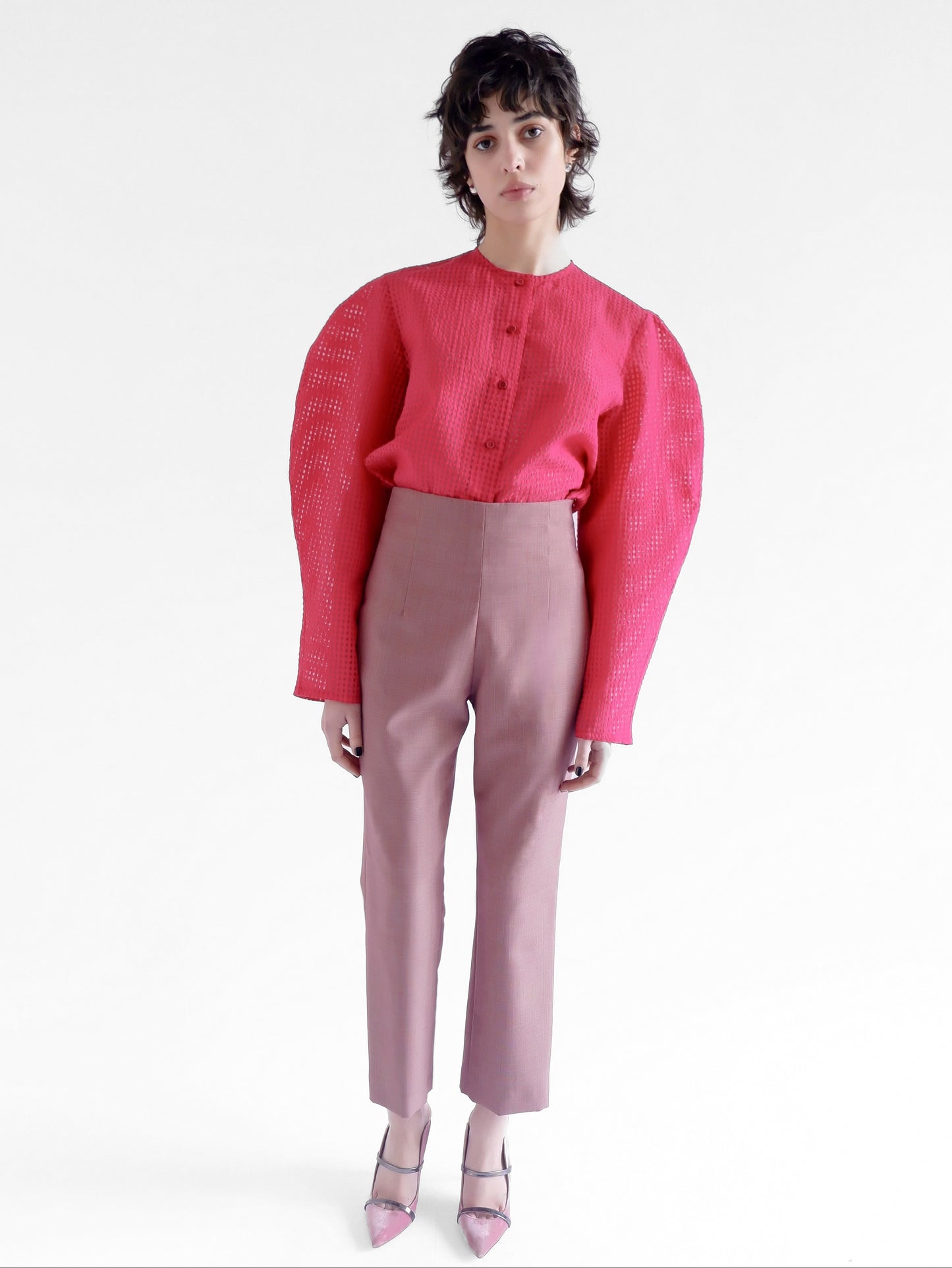 CHLOE RED CHECKERED PANTS