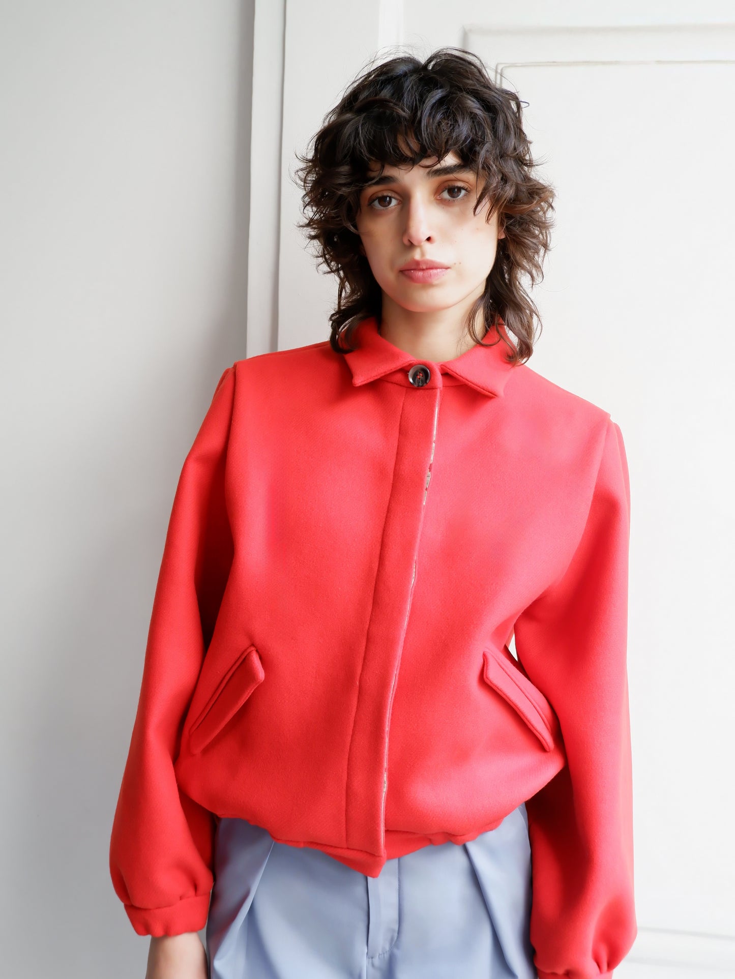 VESTE ALEX EN LAINE ROUGE