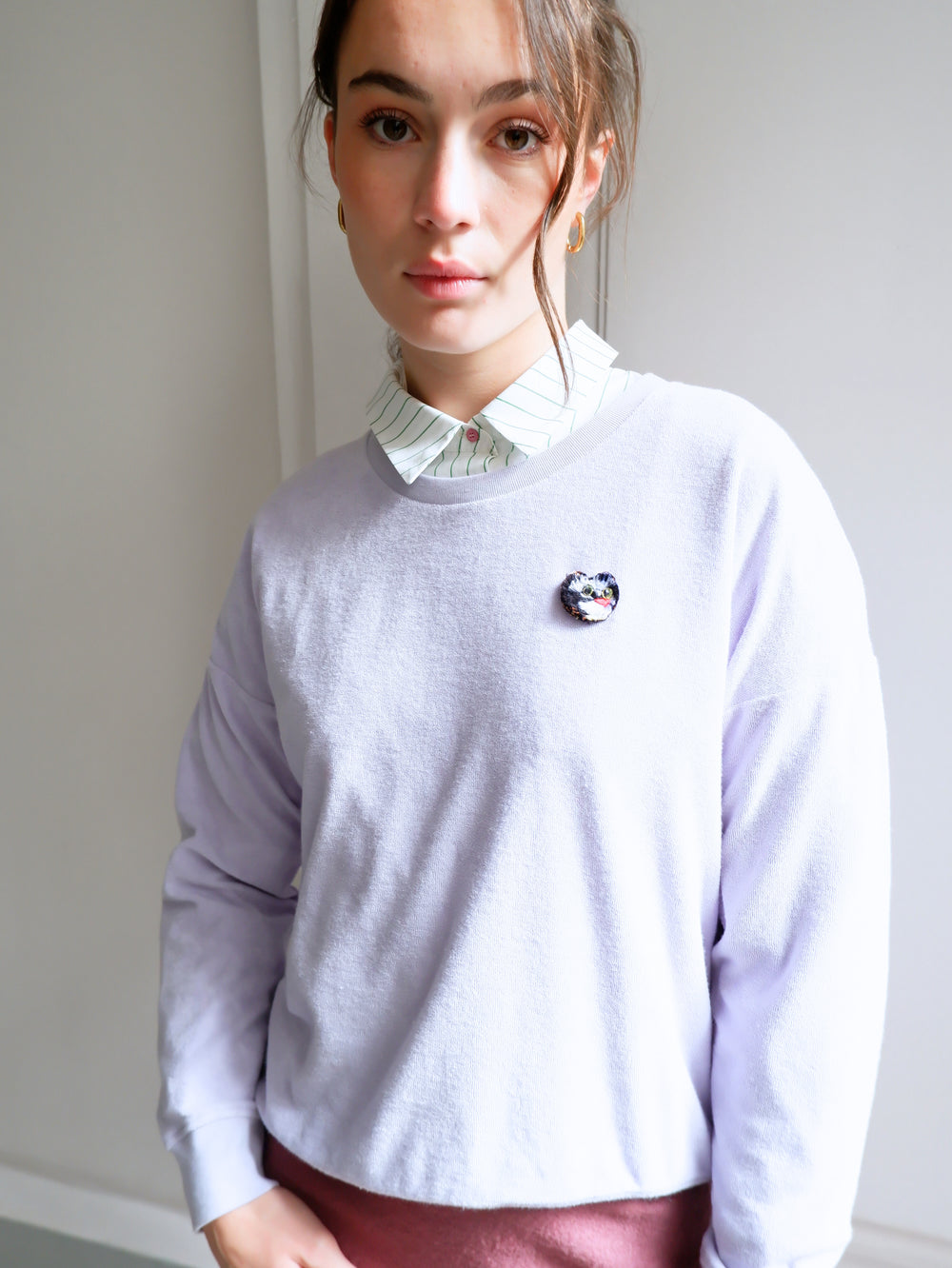 SWEAT-SHIRT VIOLET CHAT