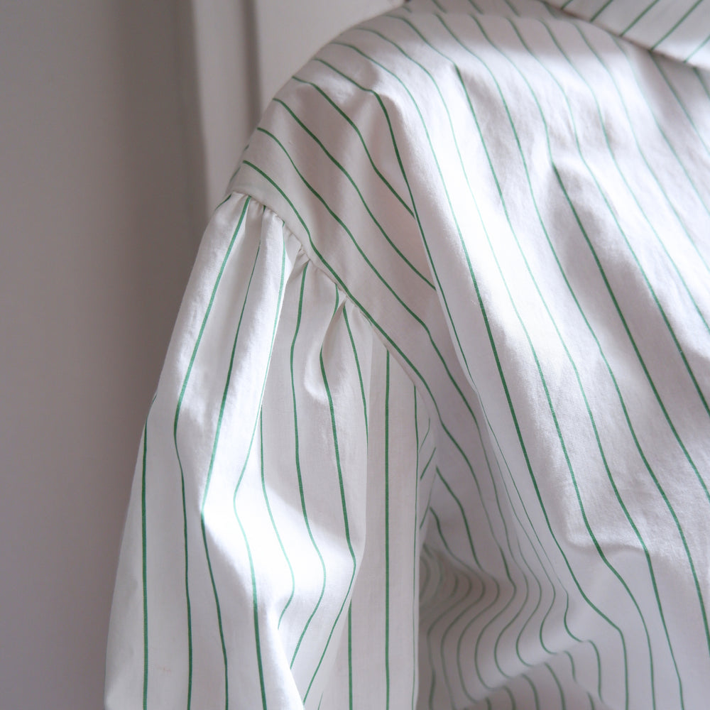 
                      
                        EDITH GREEN STRIPES BLOUSE
                      
                    